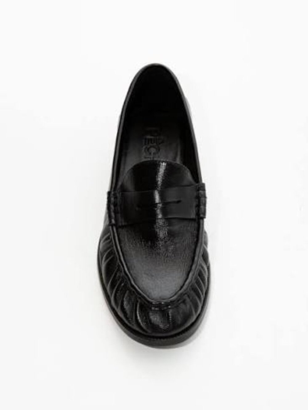 Shop Peche Hugh Matte Black Leather Loafers Size 38